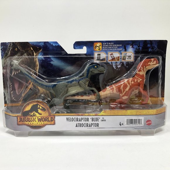 JURASSIC WORLD DOMINION VELOCIRAPTOR BLUE Ferocious Pack 2022 - New in